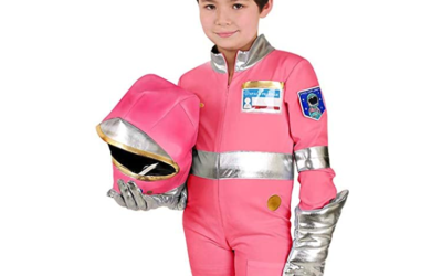Kids Pink Astronaut Jumpsuit with Gloves Shoes and Cover