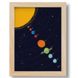 Solar System Print Linear