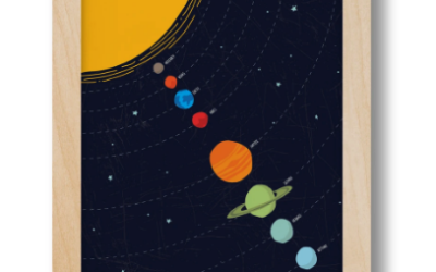 Solar System Print Linear