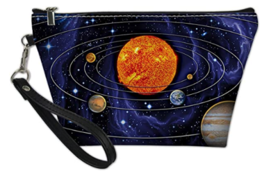 Cosmetic Bag Outer Space Galaxy Solar System Print Roomy